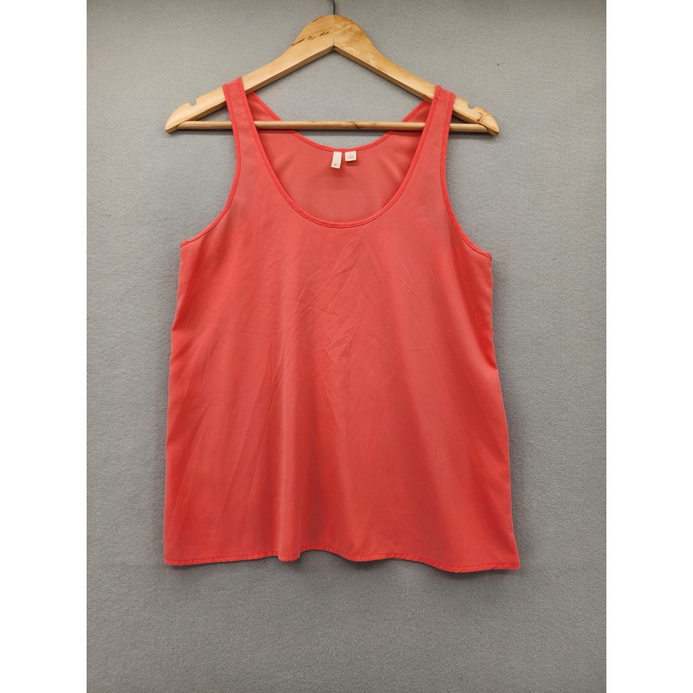 Frenchi Coral Pink Tank Top SM Sleeveless‎ Scoop Neck Blouse Summer Flowy Basic